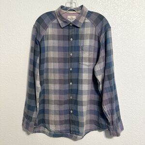 Tommy Bahama Shirt Mens Size Large Island Zone Plaid Button Up Long Sleeve